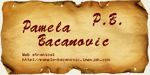 Pamela Bacanović vizit kartica